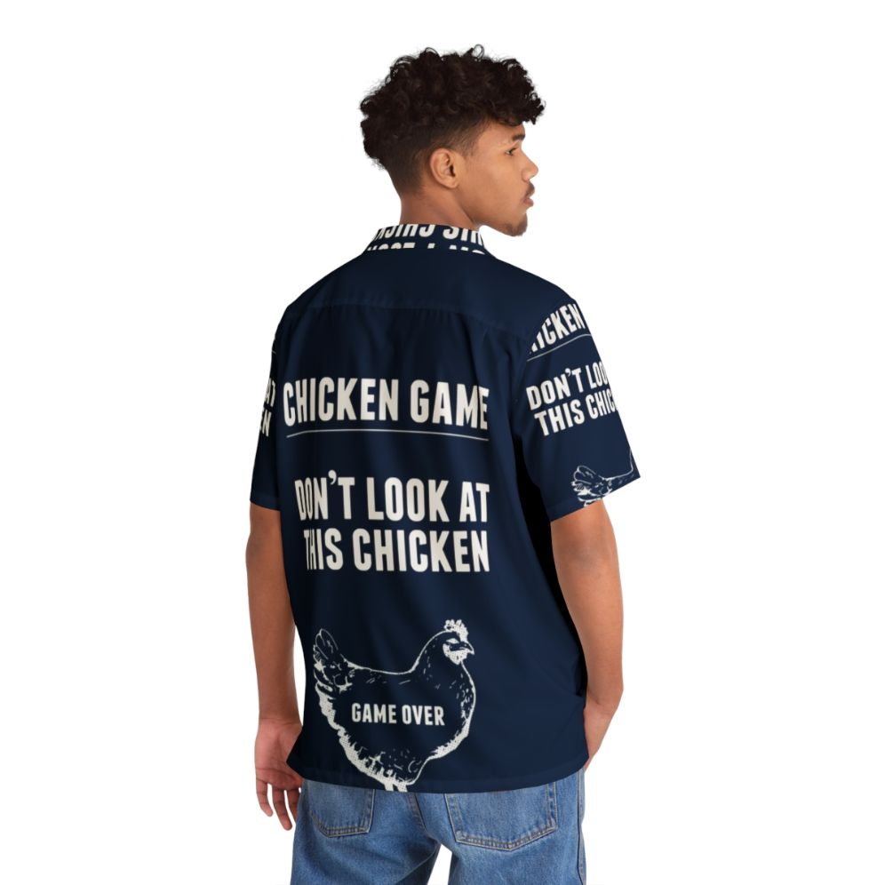 Funny chicken Hawaiian shirt with "Chicken Game" graphic - People Back