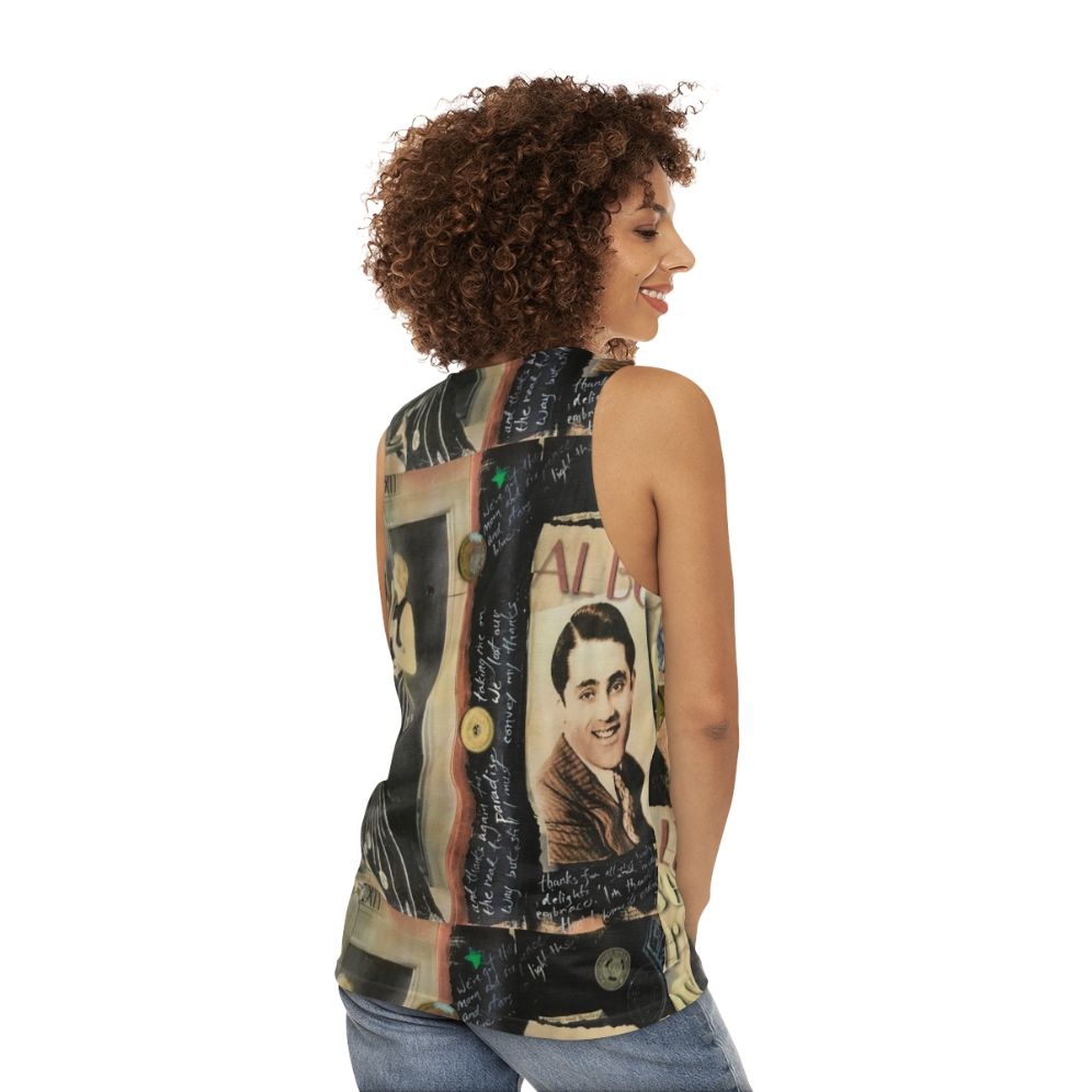 Unisex tank top with vintage Hollywood fashion design - women back