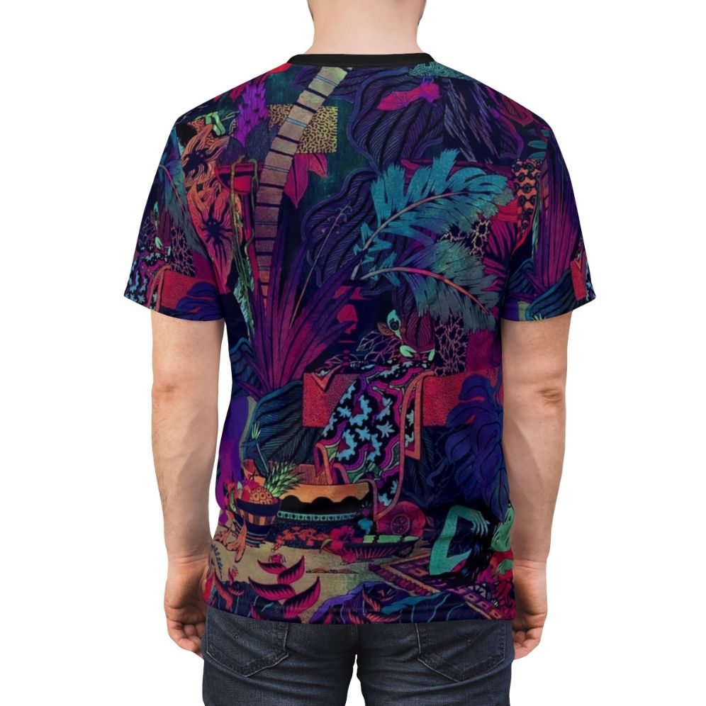 Artistic T-shirt design featuring the indie band Glass Animals - men back