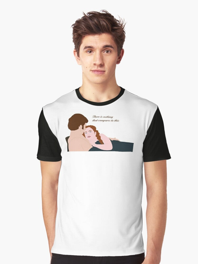 Bridgerton Netflix graphic t-shirt featuring Colin Bridgerton and Penelope Featherington from the hit TV series - Men