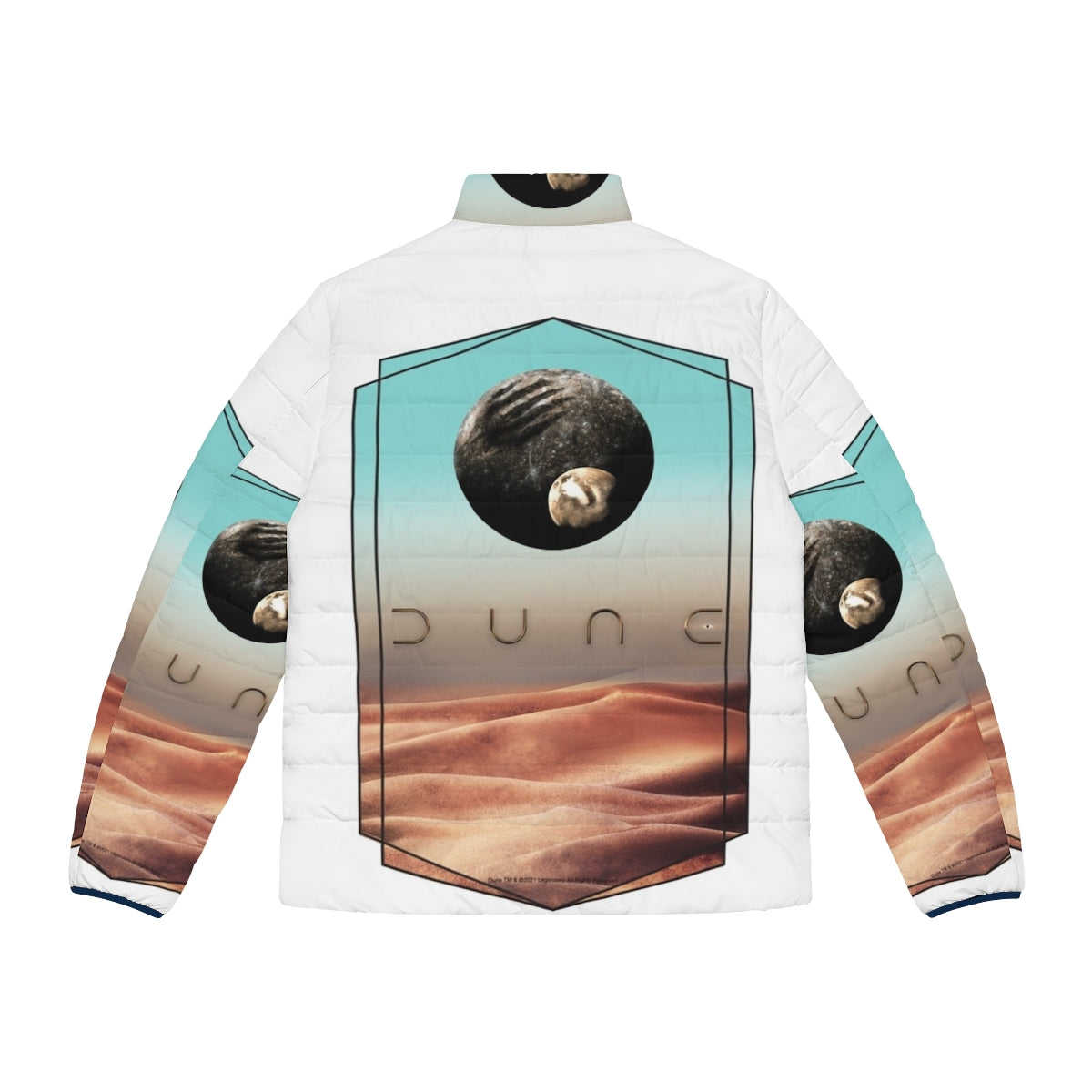 Dune 2020 Puffer Jacket, featuring sci-fi inspired design for Dune fans - Back