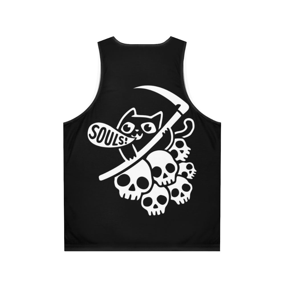 Grim Reaper Cat Unisex Tank Top - Back