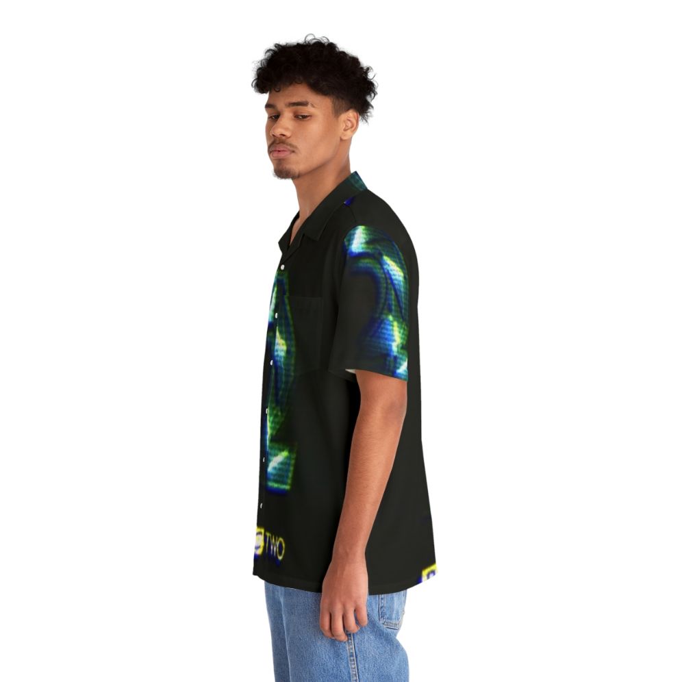 Bbc 2 neon hawaiian shirt with retro 90s aesthetic and logo graphic - People Left