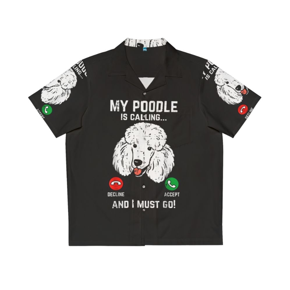 Poodle Hawaiian shirt with a funny poodle design