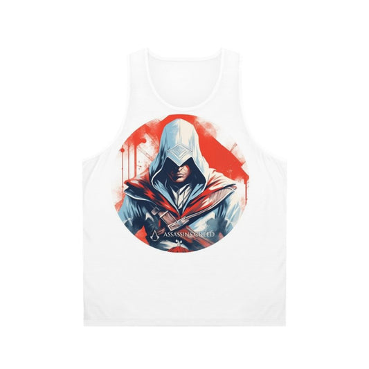 Assassin's Creed inspired unisex tank top with medieval warrior artwork