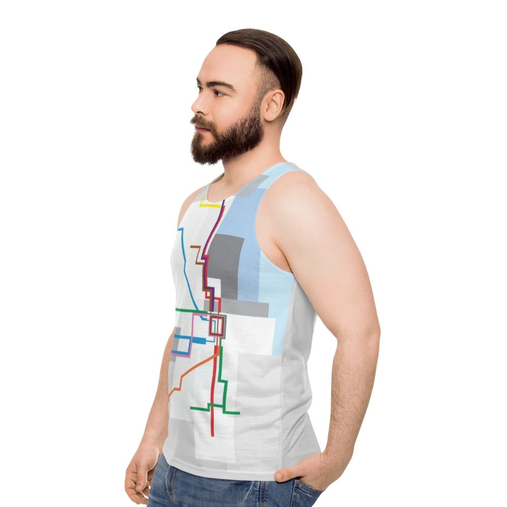 Chicago transit map unisex tank top - men side