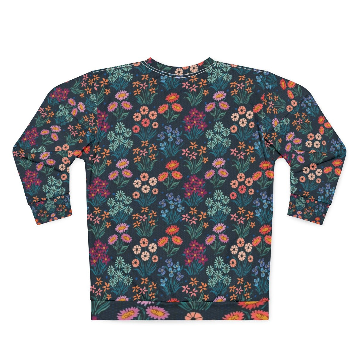 Floral sweatshirt with a blooming flower pattern - Back