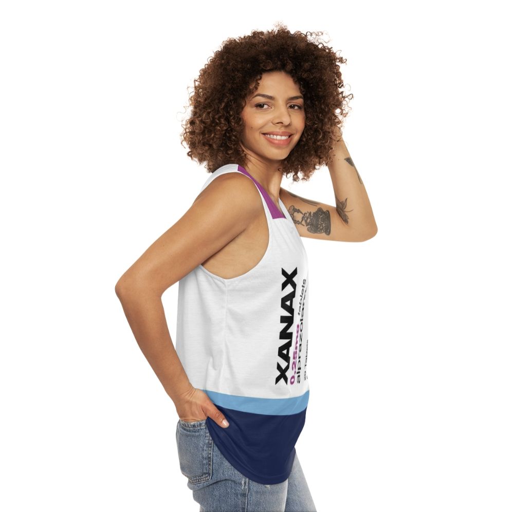 Unisex 'Xanax' sarcastic humor tank top - women side