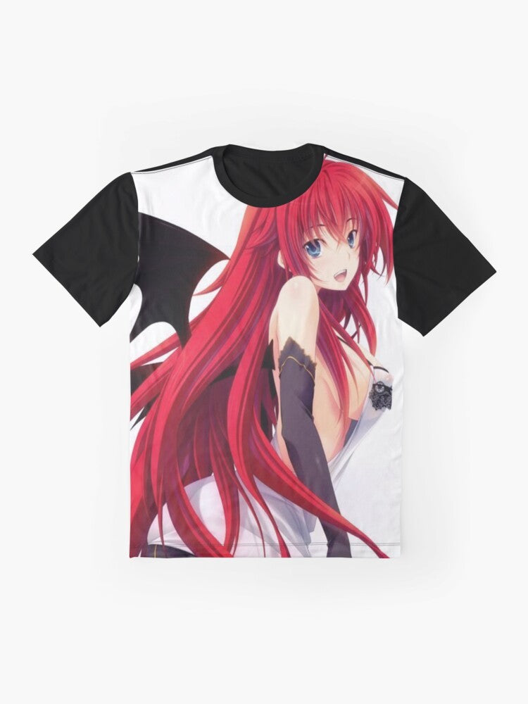 Rias Gremory Anime Graphic T-Shirt, Highschool DxD Merchandise - Flat lay