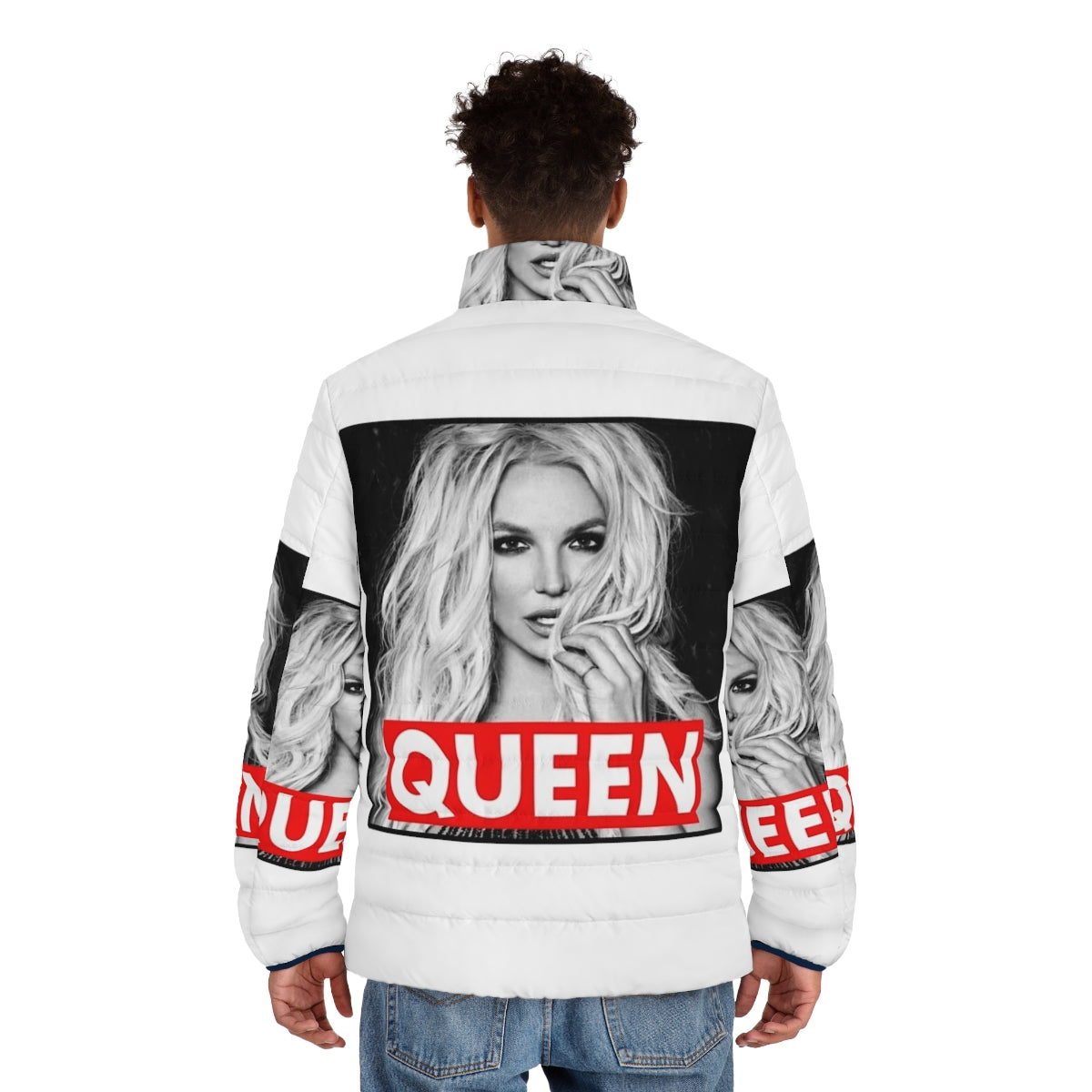 Britney Spears inspired Queen B puffer jacket in a classic design - men back