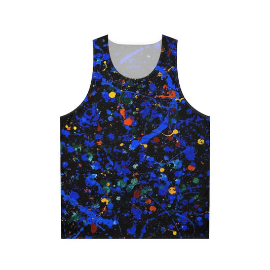 Abstract 909 Unisex Tank Top with Pollock-Inspired Art