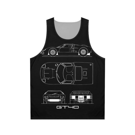 Blueprinted GT40 unisex tank top