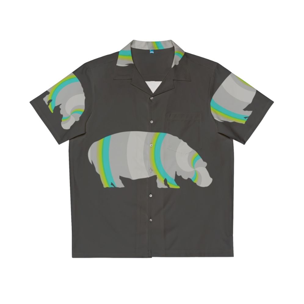 Vibrant Hippo Hawaiian Shirt with Legendary Animals Abstract Art