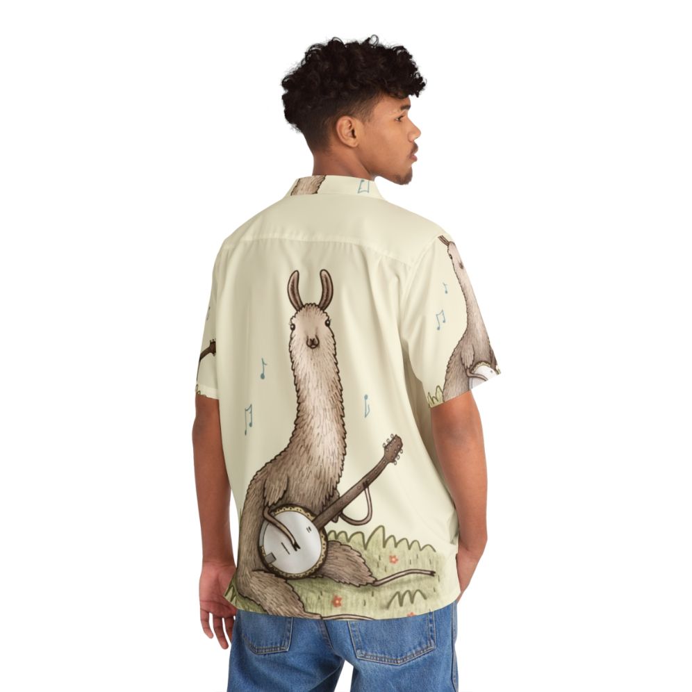 Banjo Llama Hawaiian Shirt - People Back