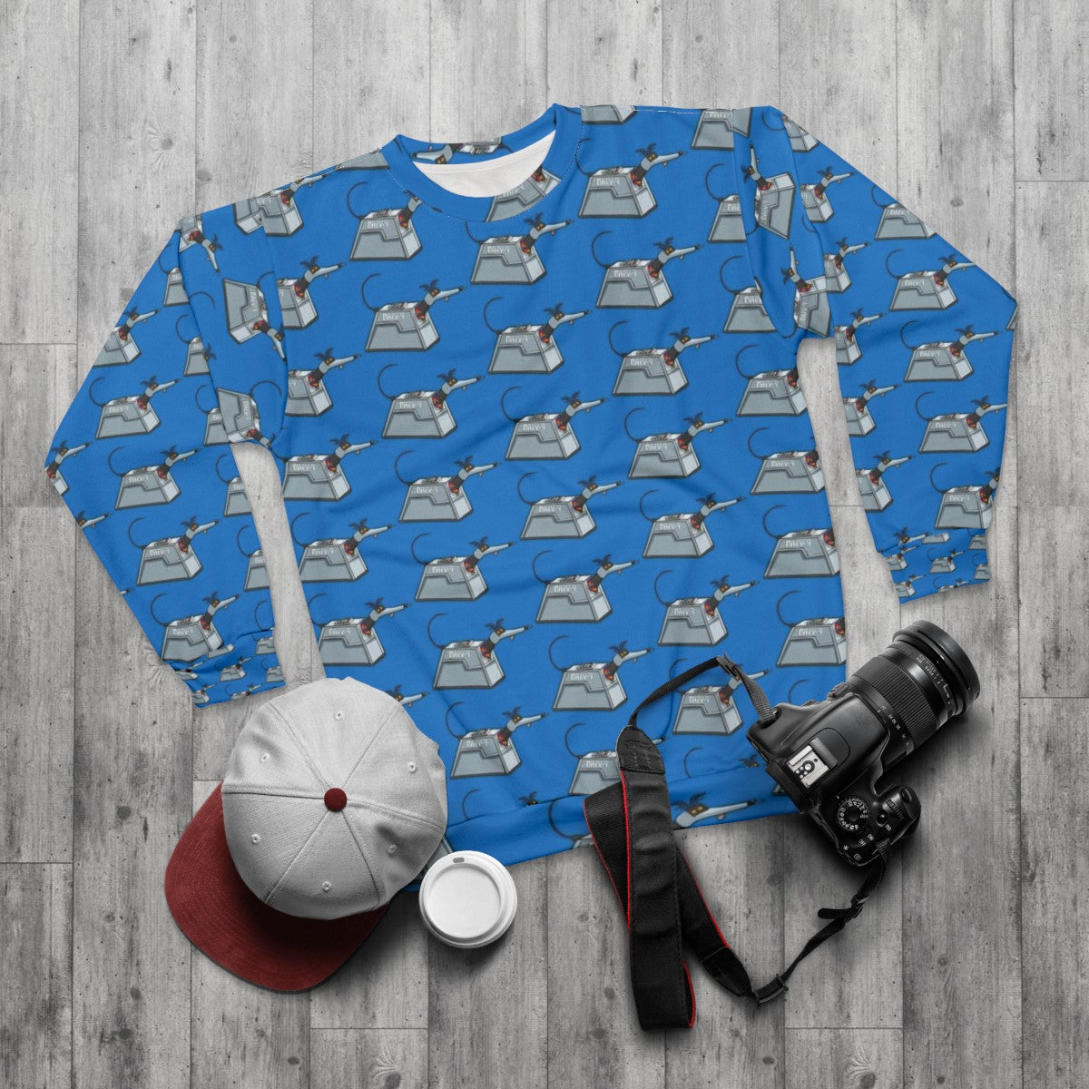 Grey sweatshirt for dog lovers - flat lay