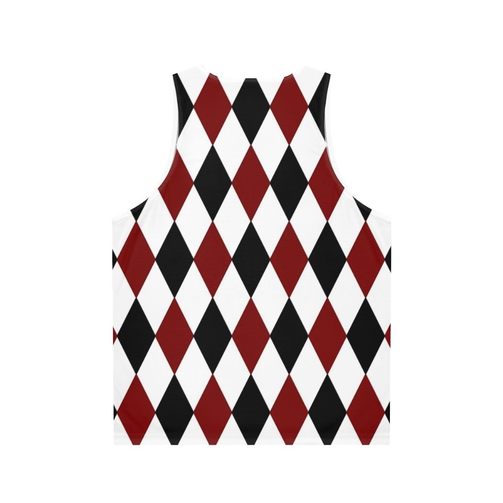 Unisex harlequin diamond pattern tank top - Back