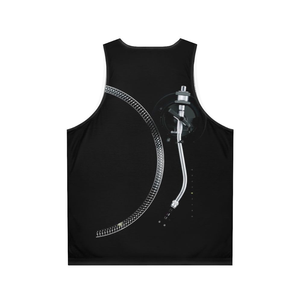 Turntable tone arm and platter unisex tank top - Back