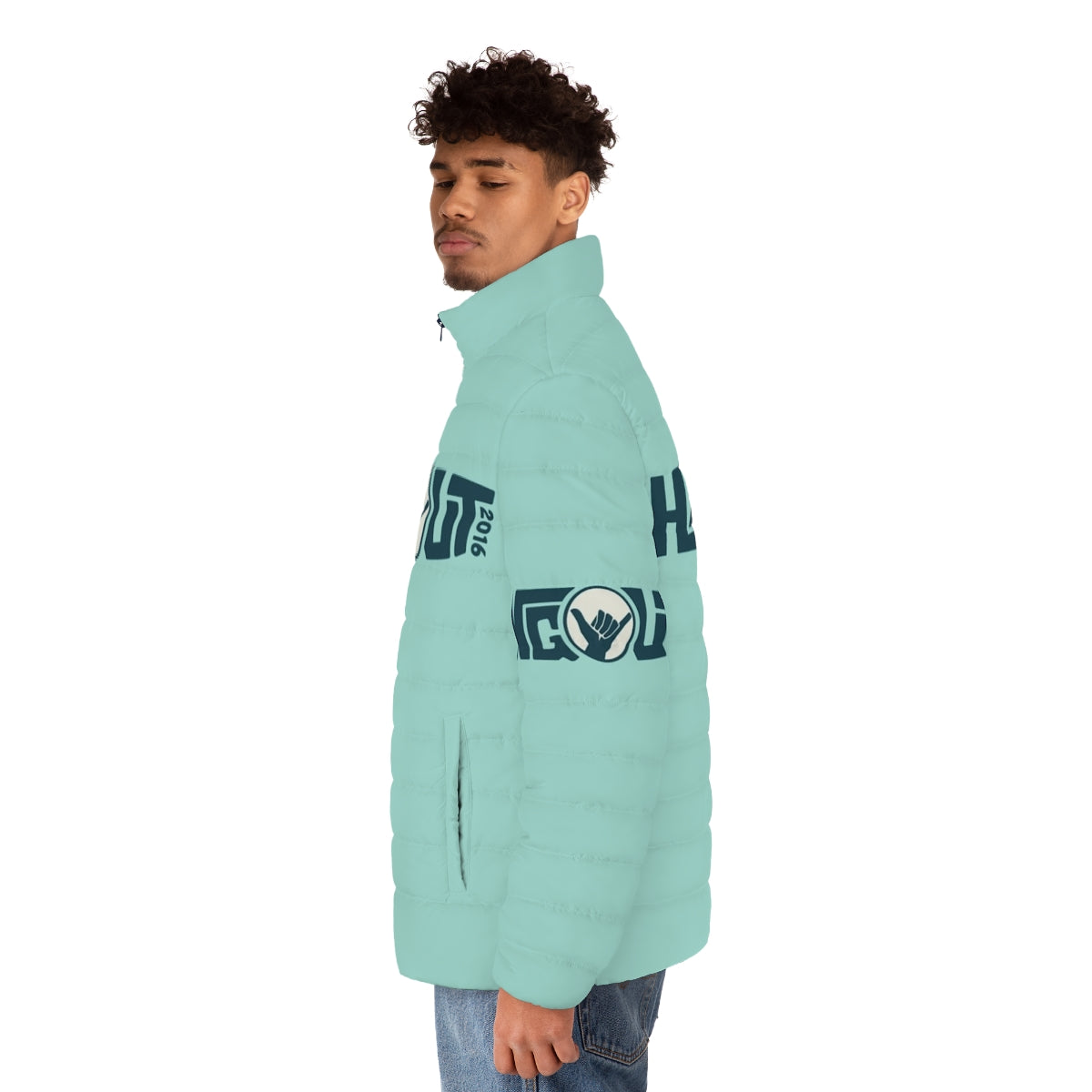 Hangout Music Festival Blue Puffer Jacket - men side left