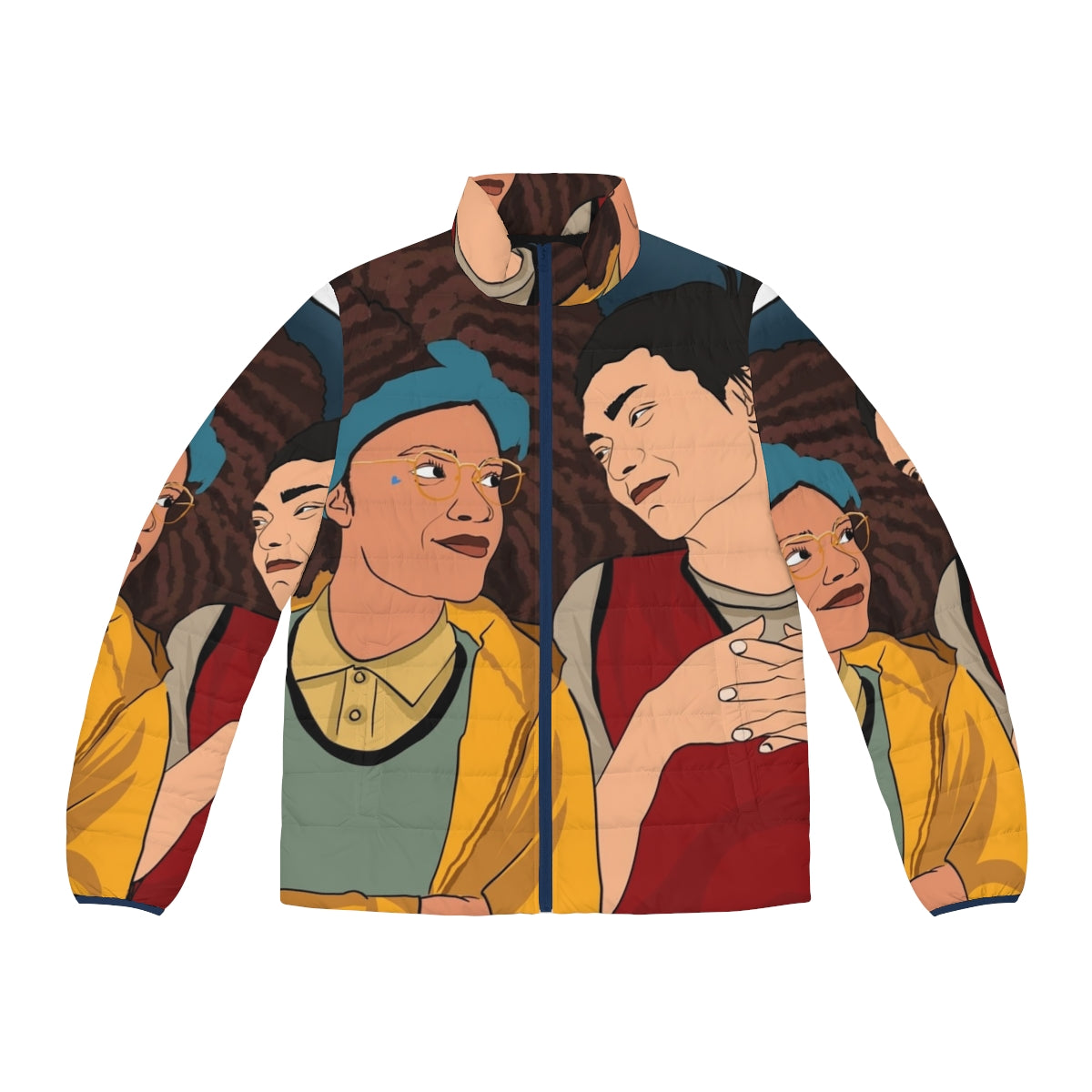 Heartstopper Elle Tao Puffer Jacket featuring the show's characters