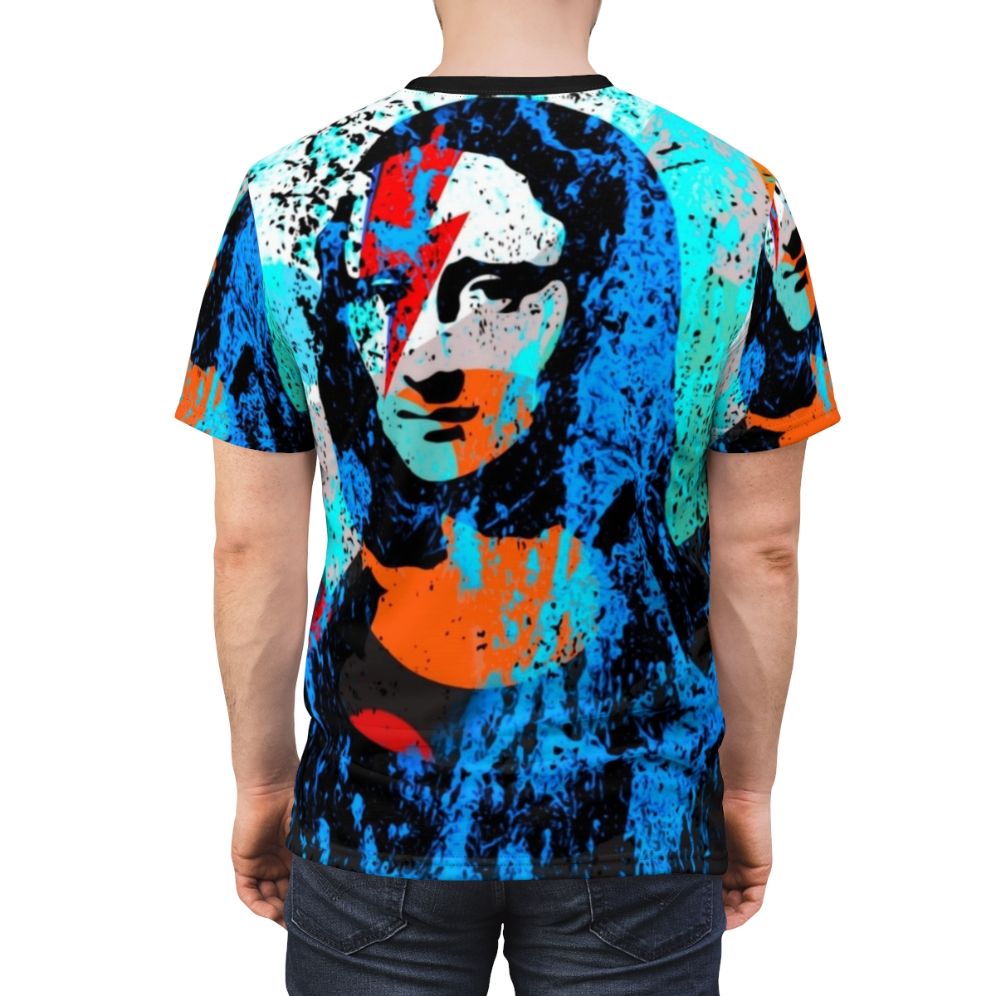 Mona Lisa inspired pop art graphic on a t-shirt - men back