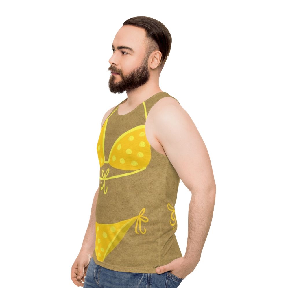 Yellow polka dot tank top - men side