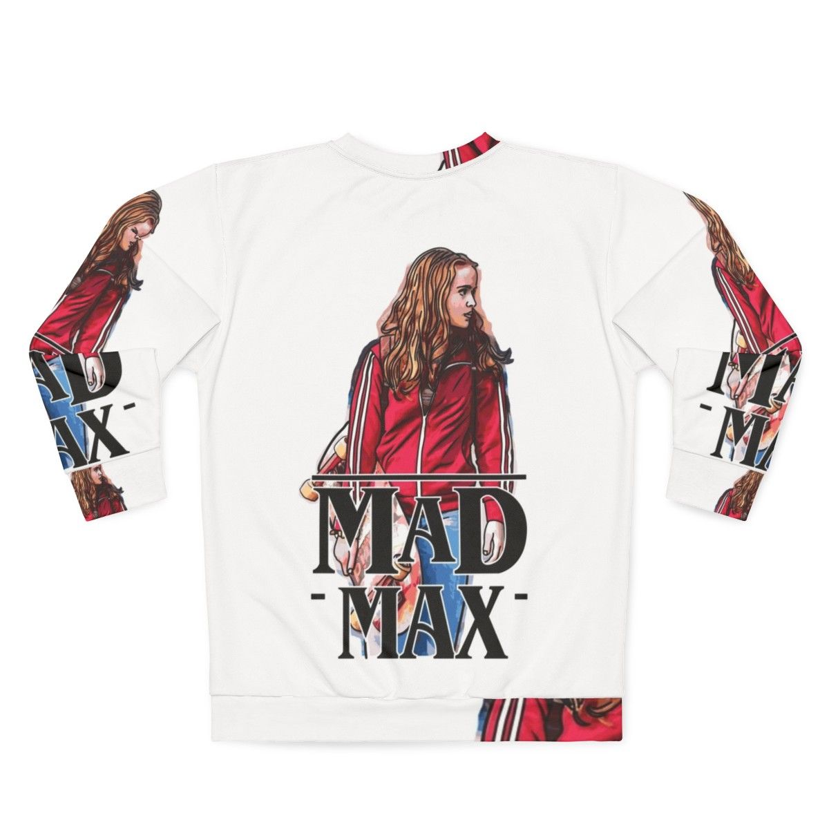 Vintage Mad Max and Stranger Things crossover design sweatshirt - Back