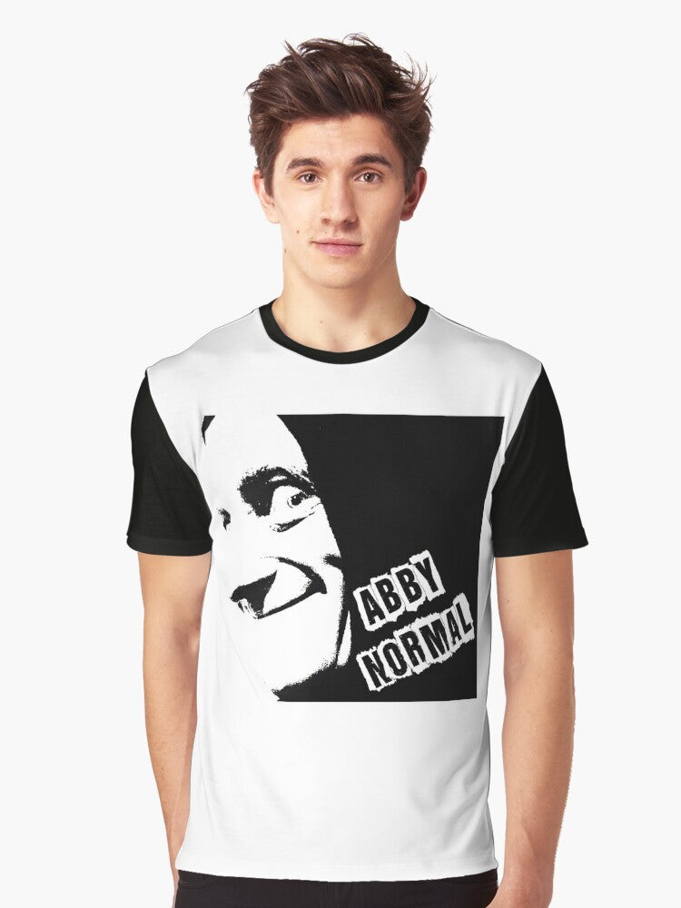 Vintage-style graphic t-shirt featuring the "Abby Normal" quote from the classic comedy film Young Frankenstein - Men