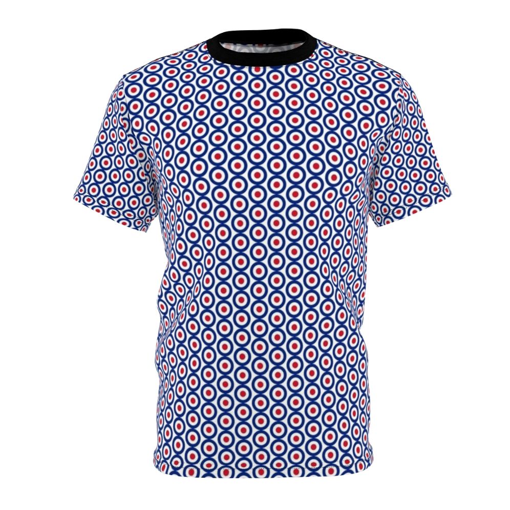 Mod-inspired t-shirt with a target design, perfect for scooter enthusiasts and retro fashion fans.