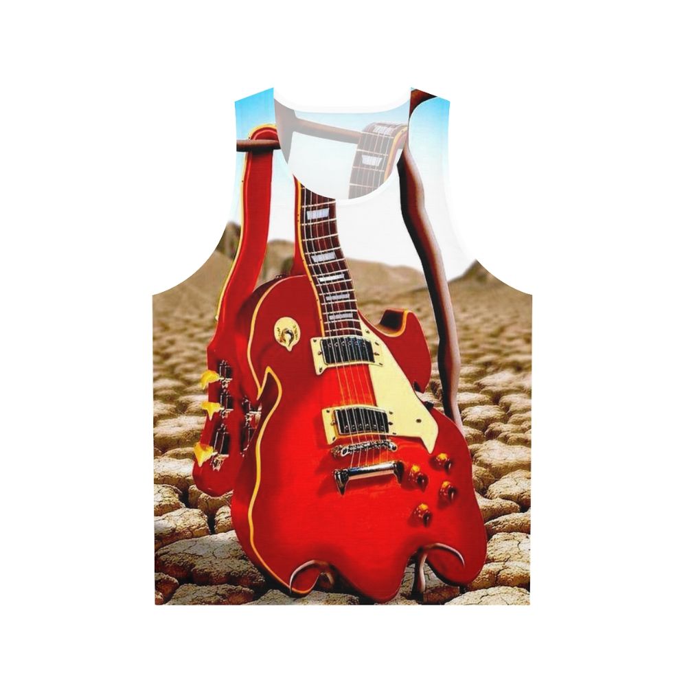 Melted guitar vintage abstract desert art unisex tank top