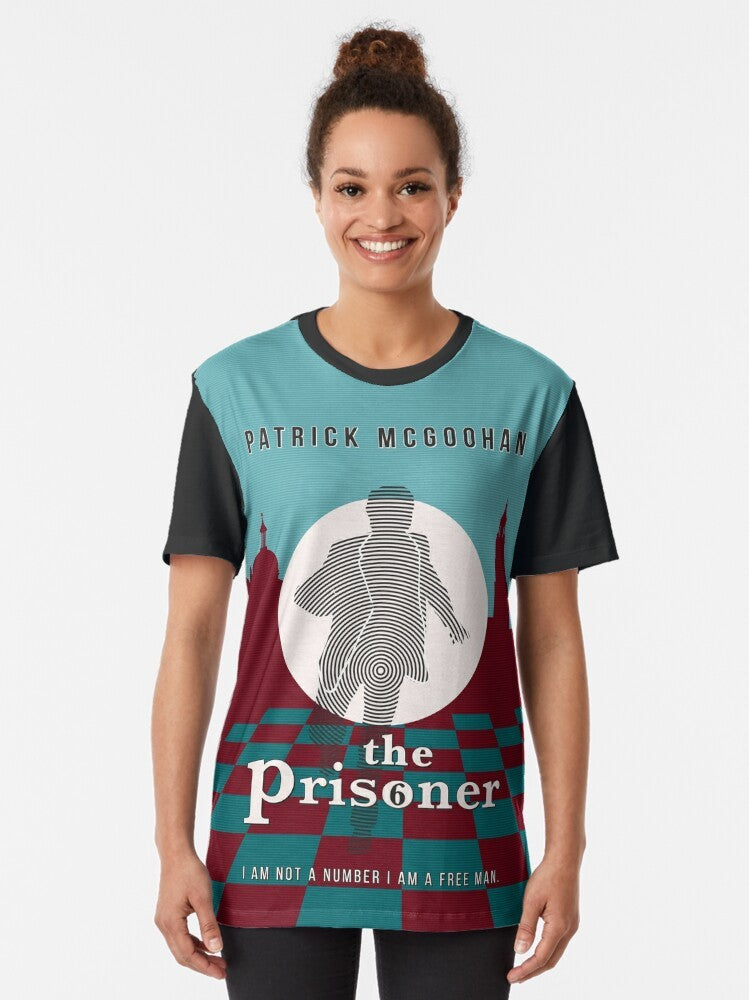 The Prisoner TV Show Retro Graphic T-Shirt with Patrick McGoohan as Number 6 - Women