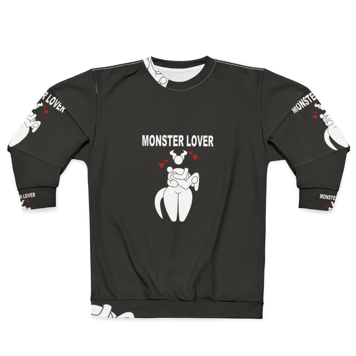 Monster Lover Black and White Graphic Sweatshirt