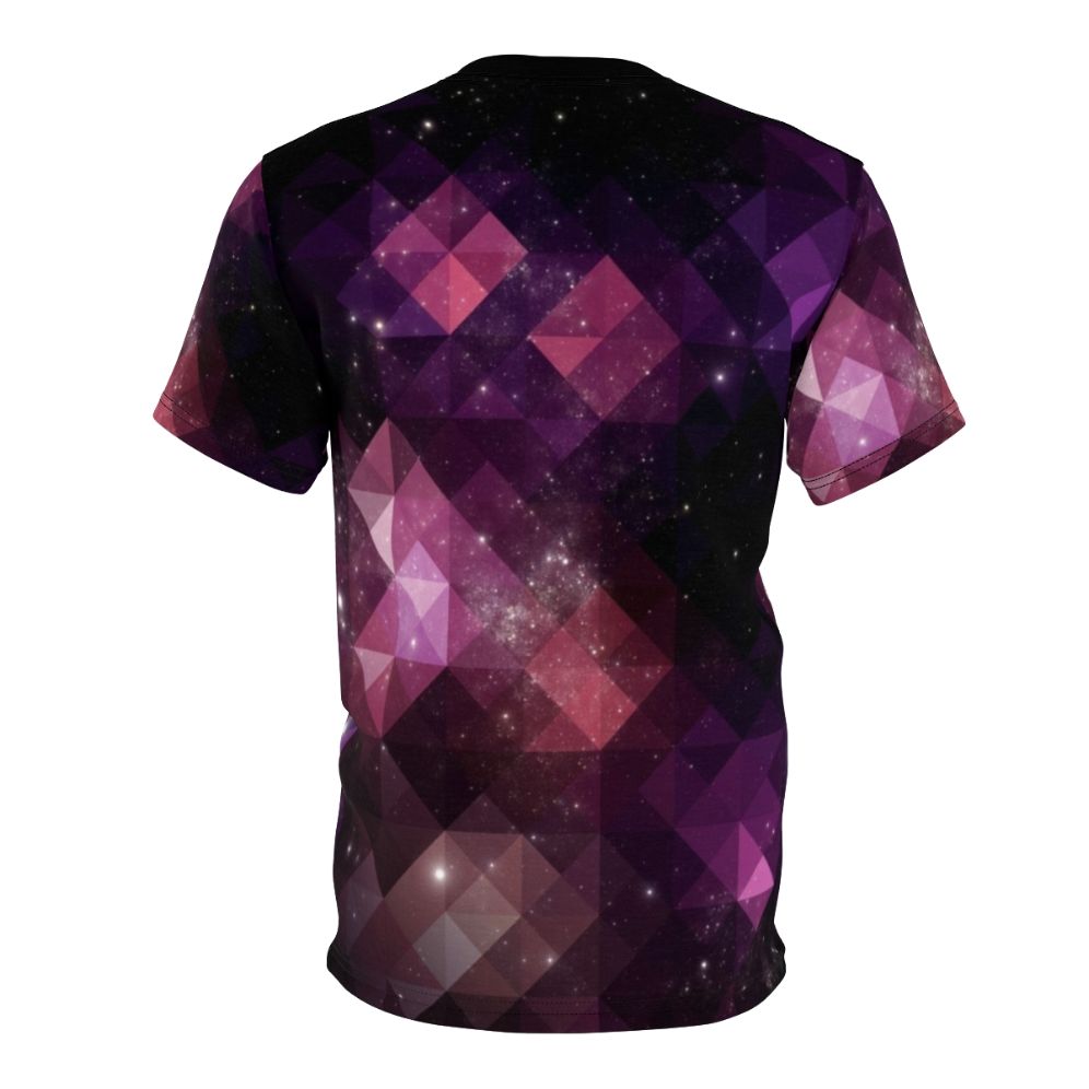 Geometric space-themed t-shirt with triangles, stars, and cosmic design - Back