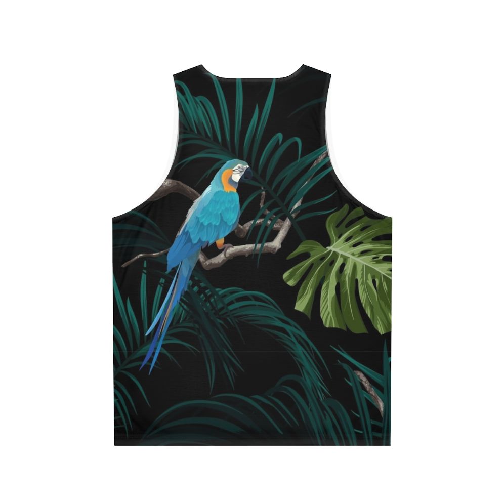 Tropical floral unisex tank top with monstera leaves pattern - Back