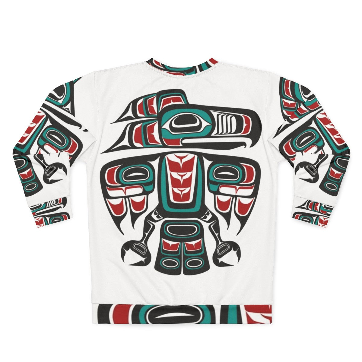 Haida Tlingit Native Raven Totem Sweatshirt - Back