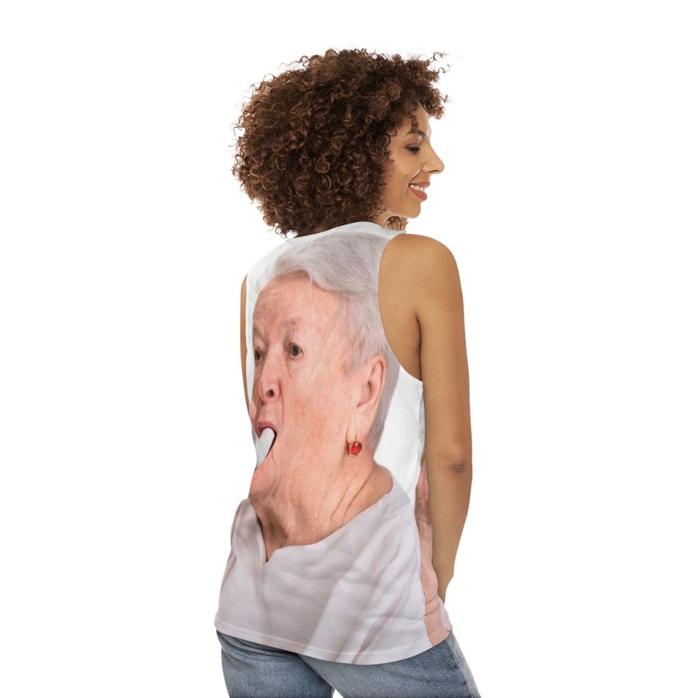 Unisex grandma's inhaler tank top - women back