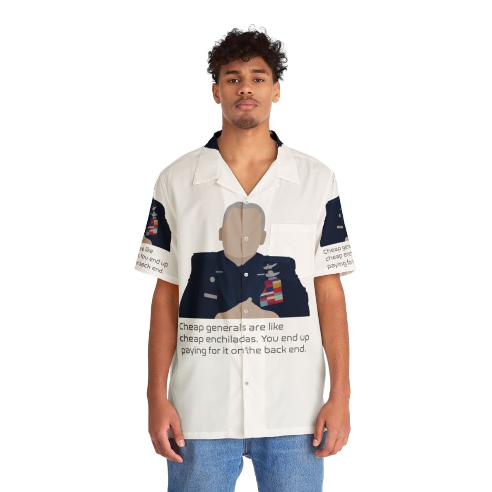 Cheap Generals Hawaiian Shirt with Comedy Series Space Force Astronaut - People Front