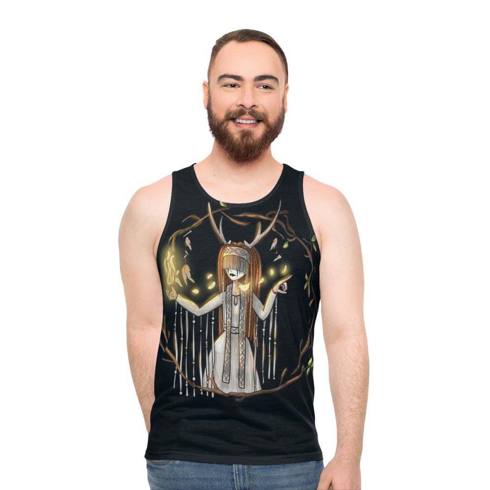 Heilung inspired unisex tank top with fantasy Celtic and Nordic elements - men