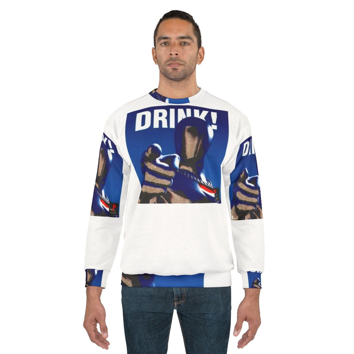 Vaporwave Retro Drink Sweatshirt Featuring Pepsiman and Retro Gaming Aesthetics - men