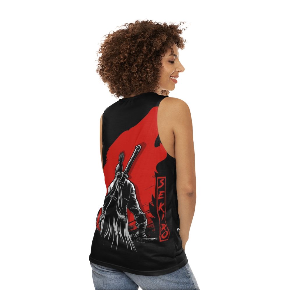 One armed wolf sekiro inspired unisex tank top - women back