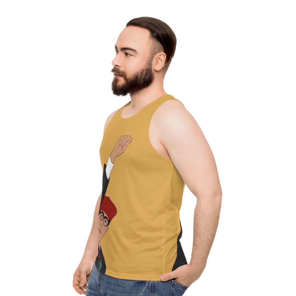 Rushmore Unisex Minimalist Movie Tank Top - men side