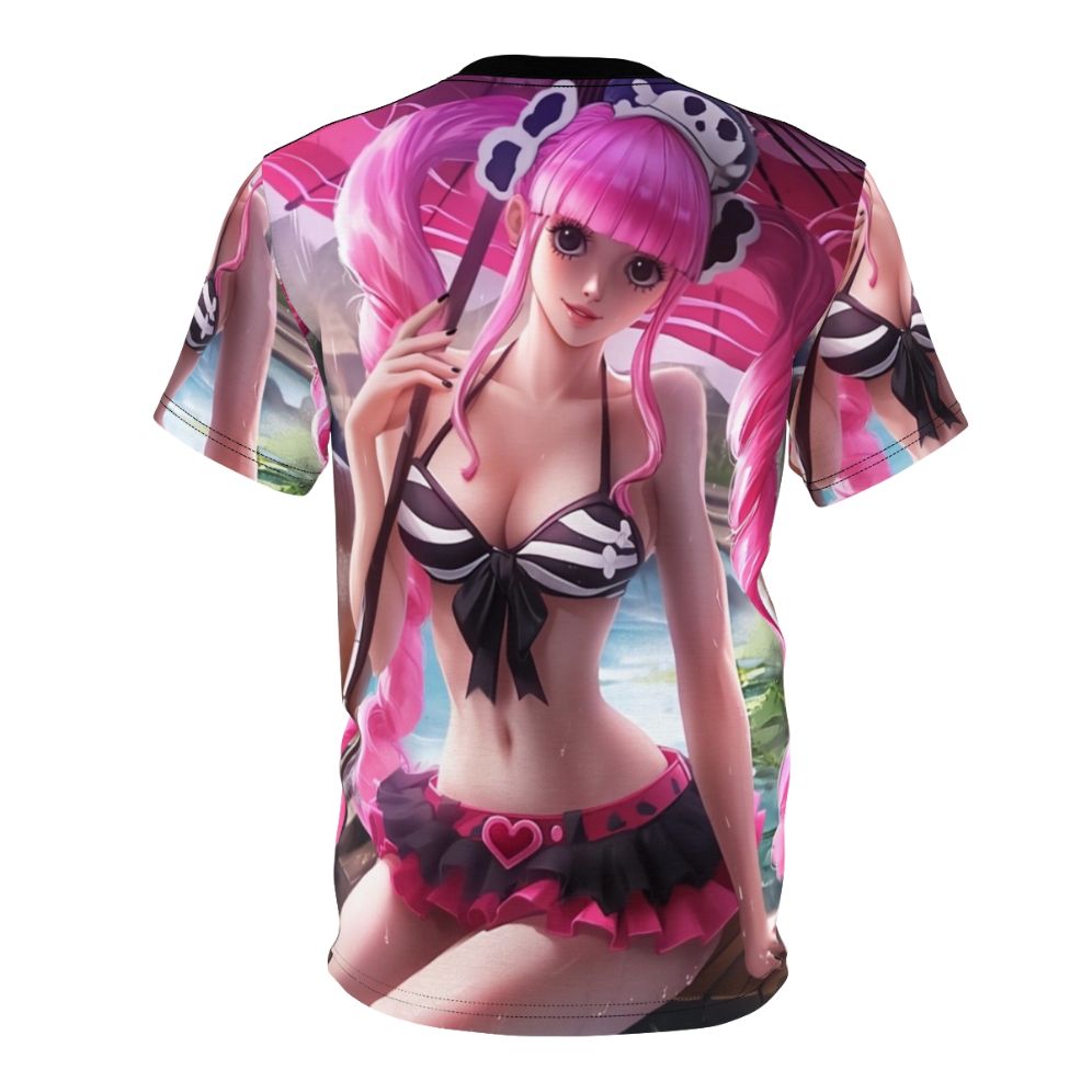 Anime-inspired t-shirt featuring a ghost princess in a hot spring - Back