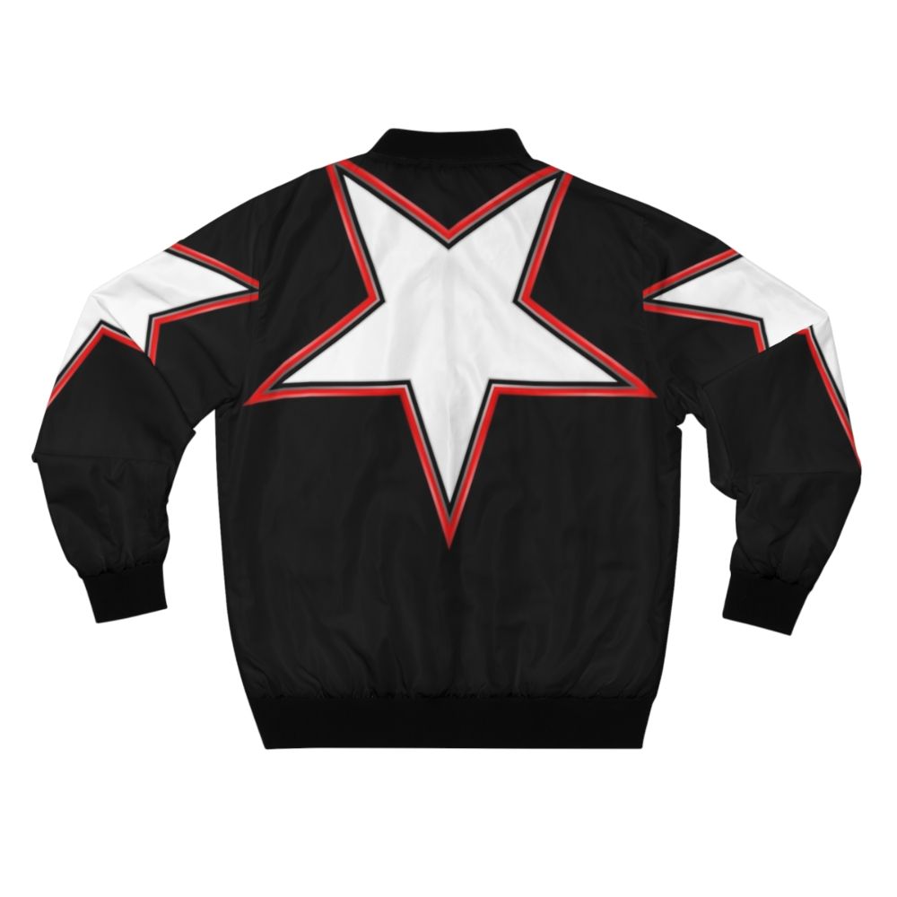 Superhero Star Bomber Jacket - Inverted Bordered Star Design for Sci-Fi Cosplay - Back