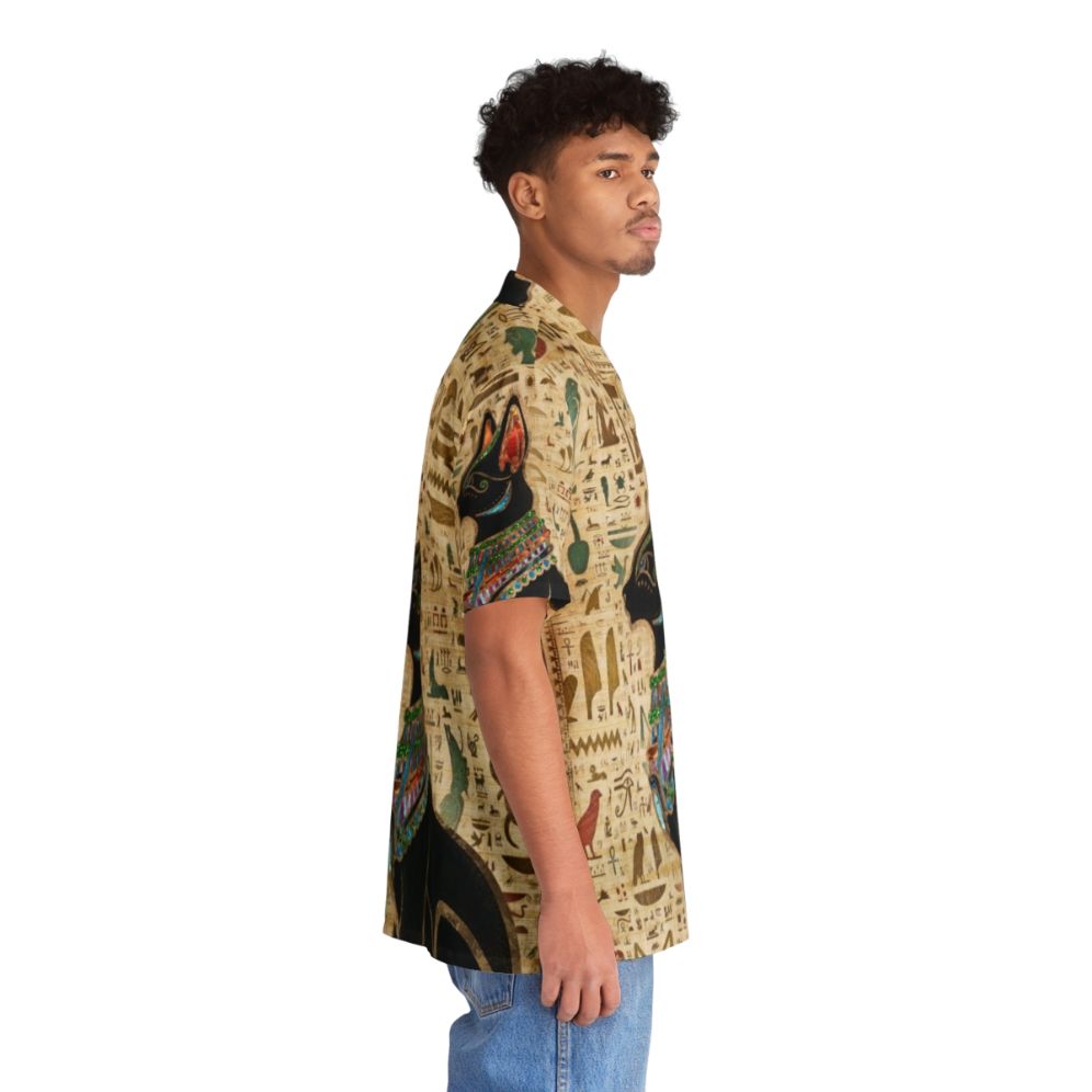 Bastet Egyptian Cat Hieroglyphic Hawaiian Shirt - People Pight