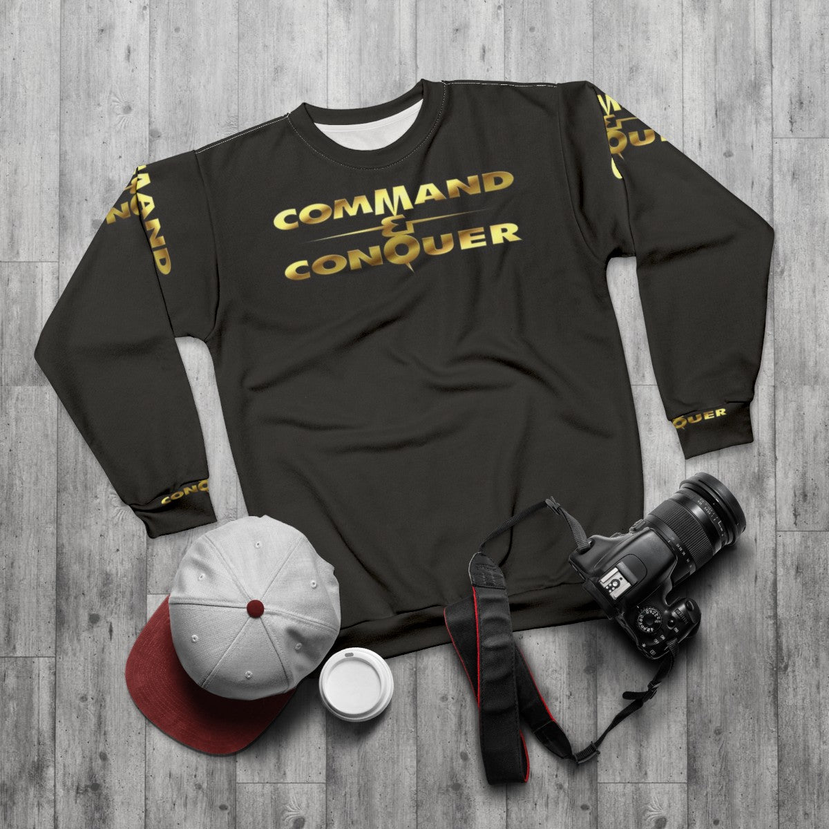 Command & Conquer 64 N64 Retro Video Game Sweatshirt - flat lay