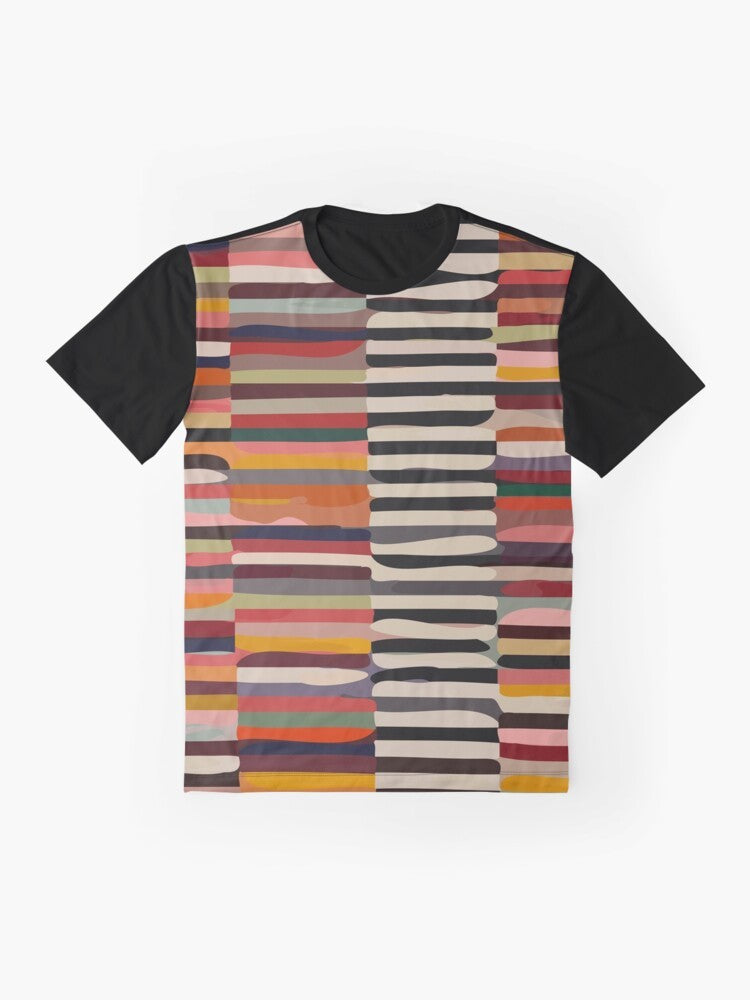 Ethnic Scandinavian pattern graphic design t-shirt with bold, modern, and minimalist style - Flat lay