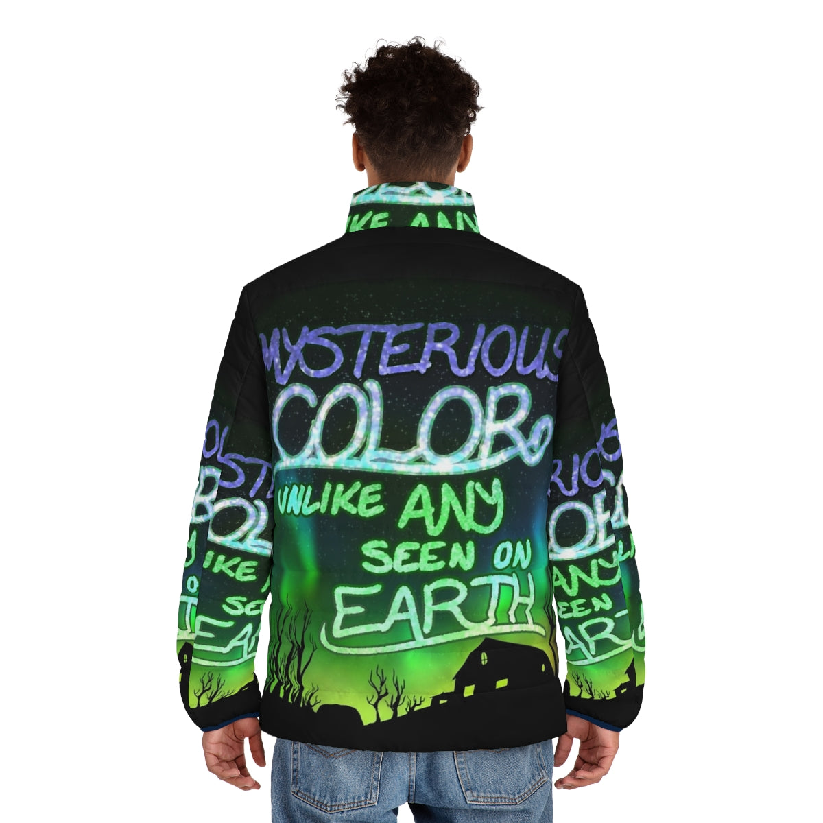 Puffer jacket in a mysterious, extraterrestrial color never before seen on Earth - men back