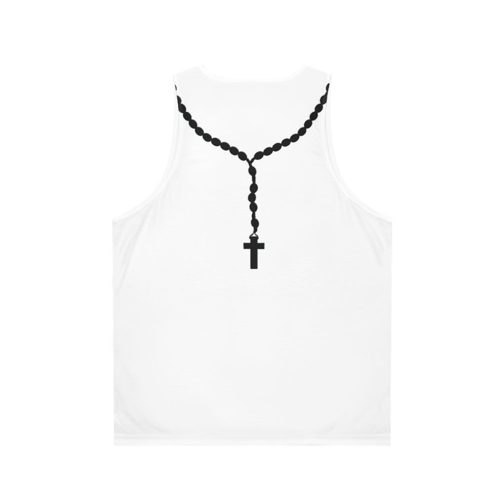 Black Rosary Beads Unisex Tank Top - Back