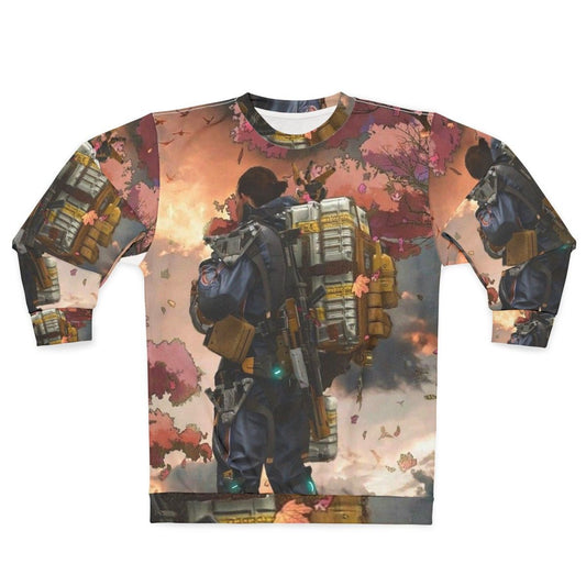 Death Stranding Sweatshirt with Floral Design