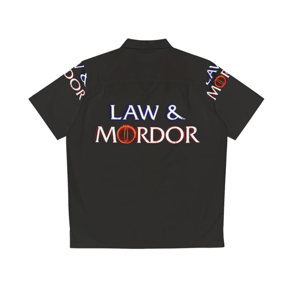 Law And Mordor Hawaiian Shirt with Lord of the Rings Tolkien Design - Back