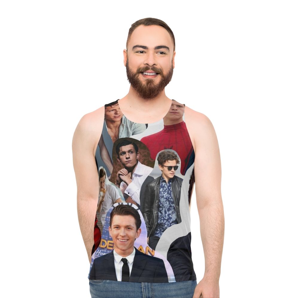 Tom Holland Spider-Man Superhero Collage Unisex Tank Top - men